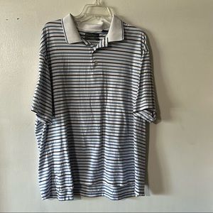 DANIEL CREMIEUX Men Polo Shirt Signature Collection 100% Cotton Striped Size XL